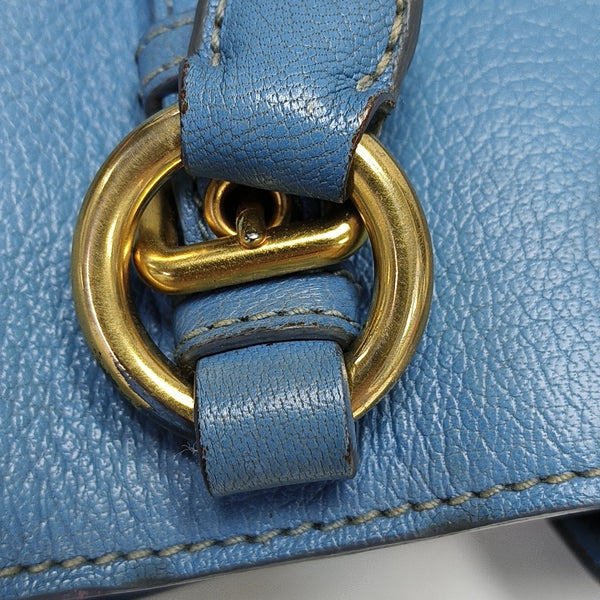 Calfskin Shoulder Bag Blue