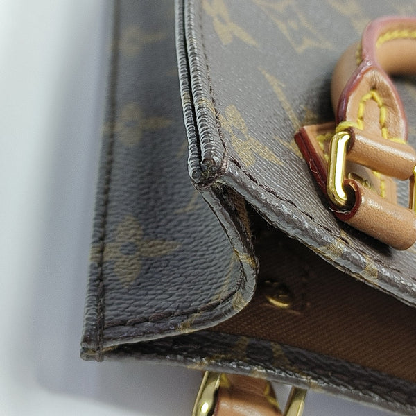 SAC PLAT Mini Monogram Coated Canvas Brown
