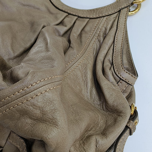 Calfskin Top Handle Bag Gray