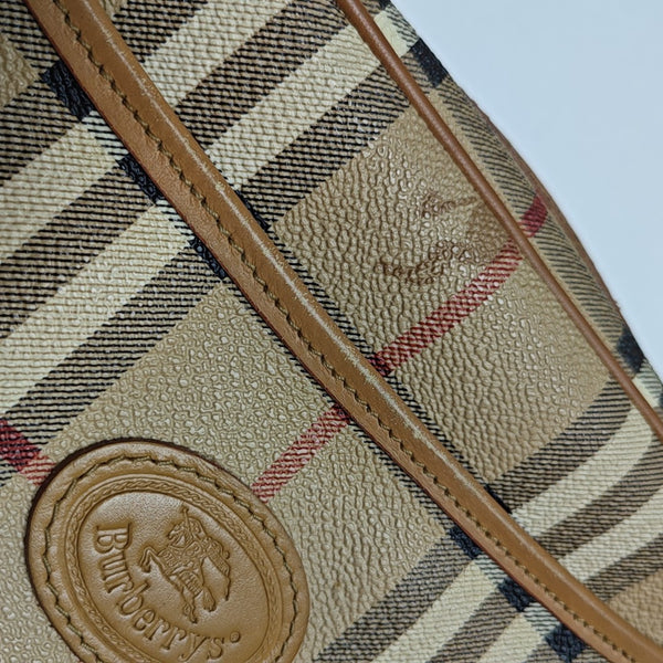Coated Canvas Shoulder Bag Beige