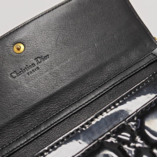 Lady Dior Small Quilted Patent Leather Black