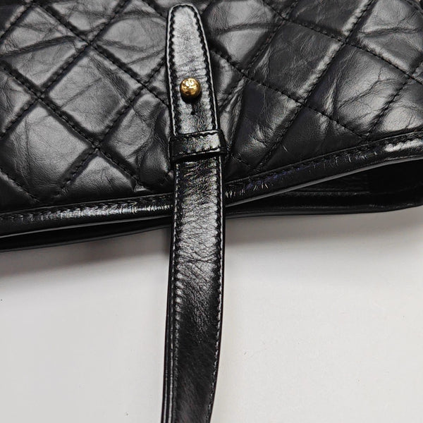 Quilted Calfskin Shoulder Bag Black