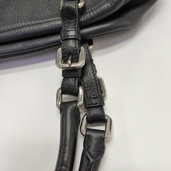 Calfskin Top Handle Bag Black