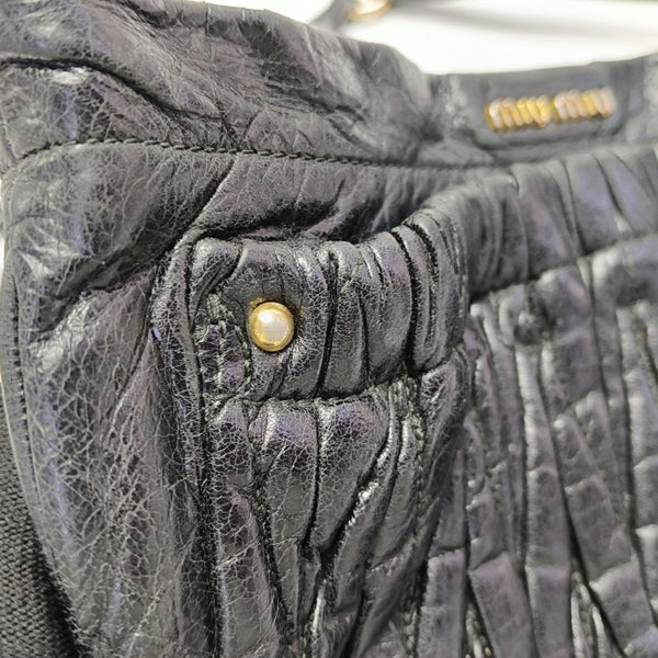 Matelassé Quilted Calfskin Black