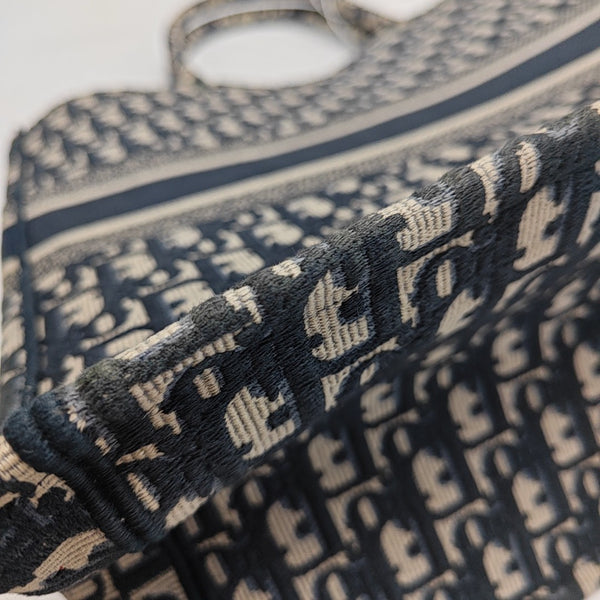 Book Tote Large Oblique Canvas Blue