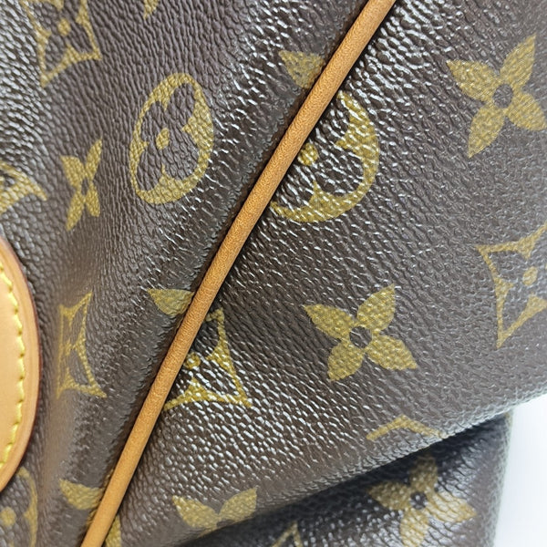 Monogram Coated Canvas Top Handle Bag Brown