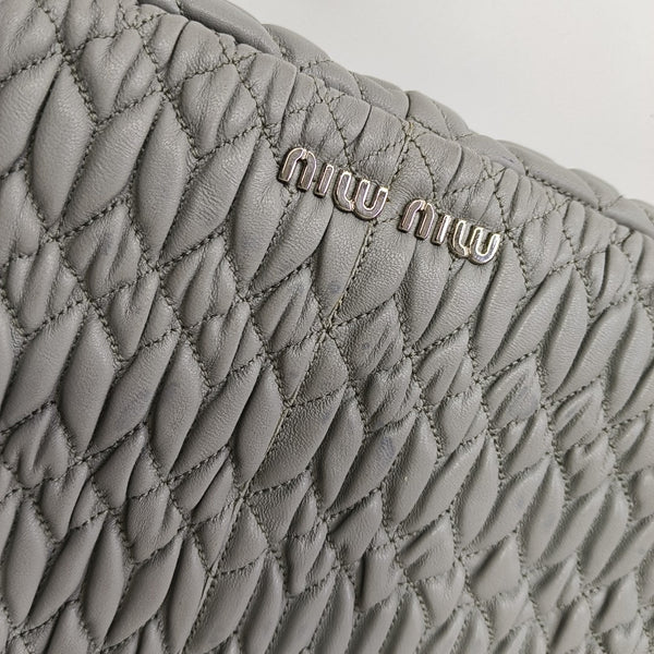 Crystal Quilted Lambskin Gray
