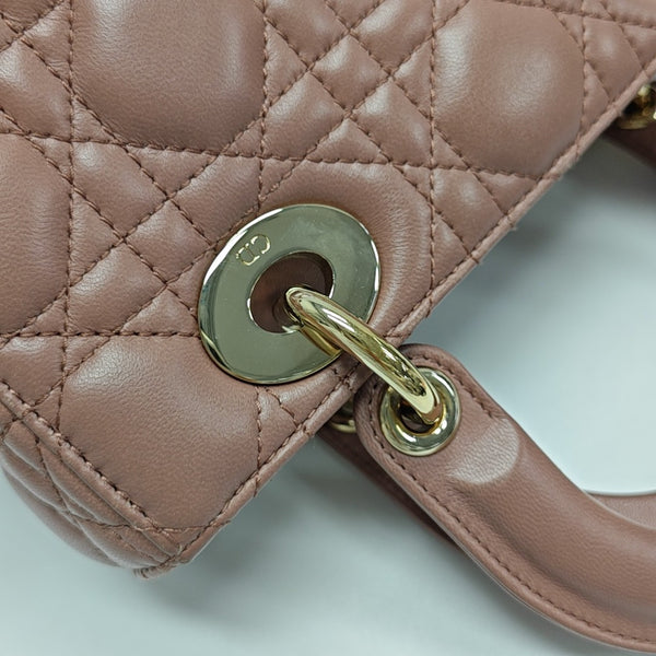 Lady Dior Small Cannage Lambskin Beige