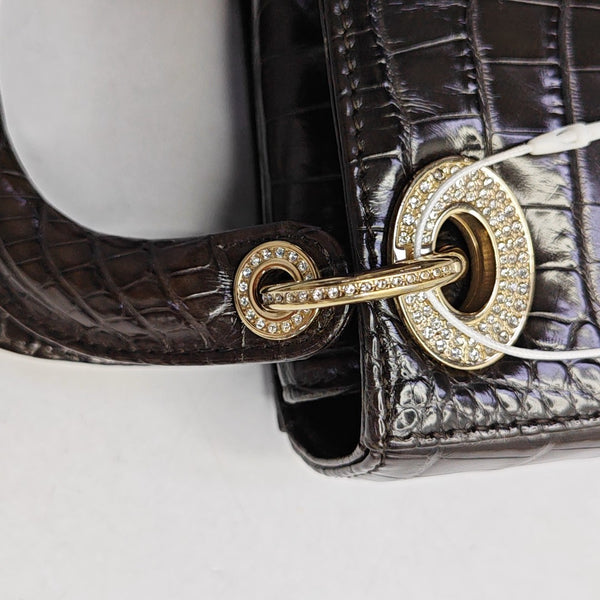 Lady Dior Mini Crocodile Brown