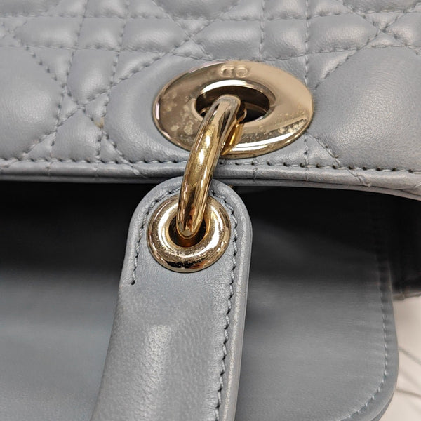 Lady Dior Small Cannage Lambskin Blue