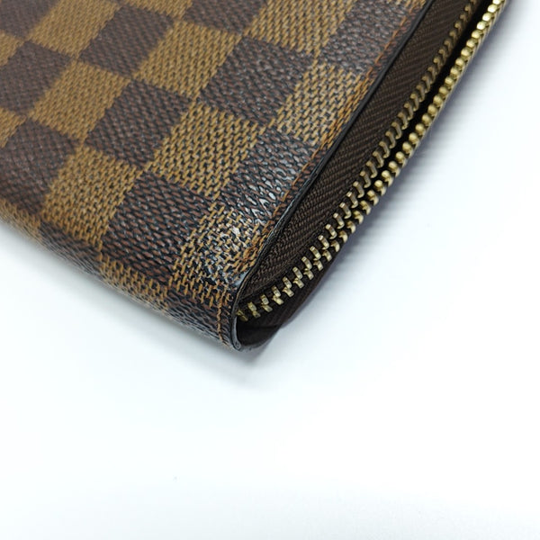 ZIPPY Damier Ebene Coated Canvas Brown Wallet