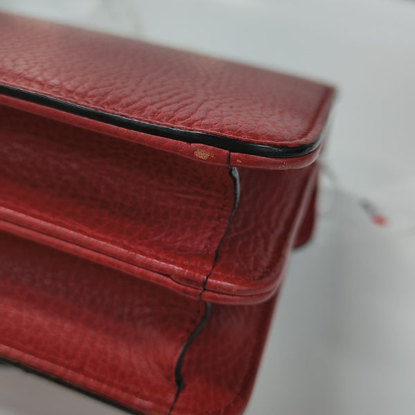 Interlocking G Small Calfskin Red
