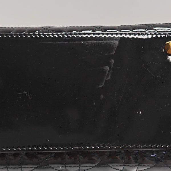 Lady Dior Large Patent Leather Black