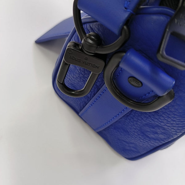 KEEPALL Monogram Calfskin Blue