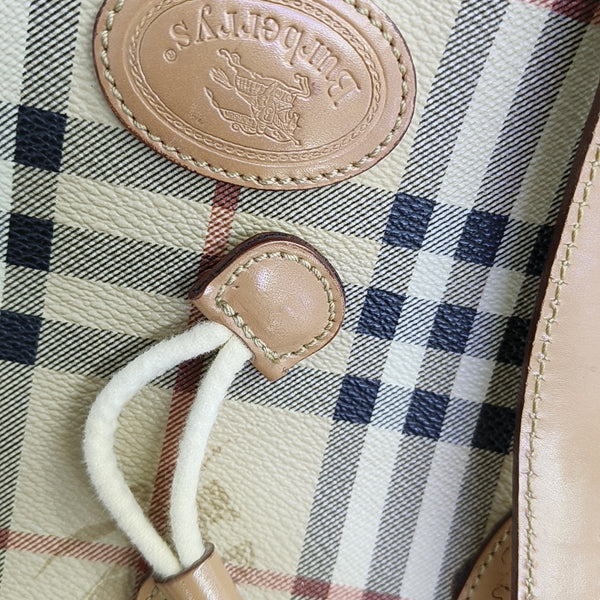 Coated Canvas Shoulder Bag Beige