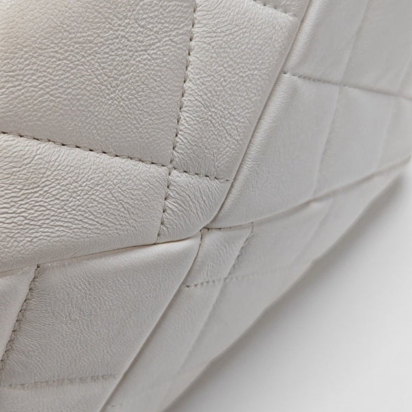 Quilted Lambskin Tote Bag White