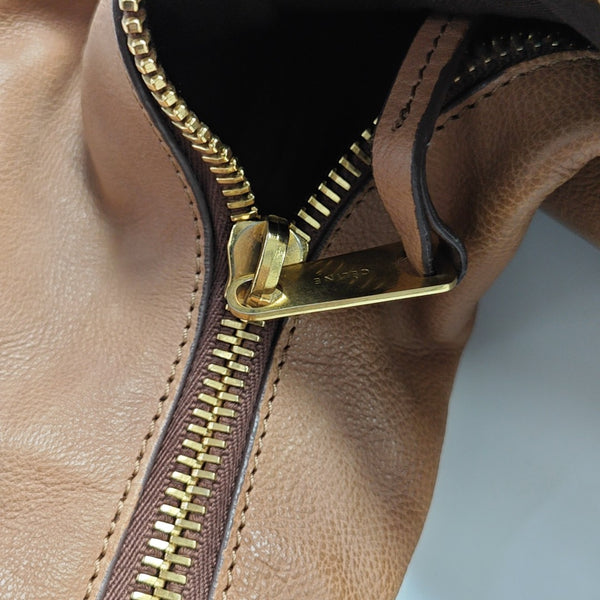 Calfskin Top Handle Bag Brown