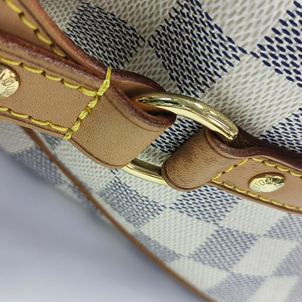 STRESA PM Damier Azur Coated Canvas White