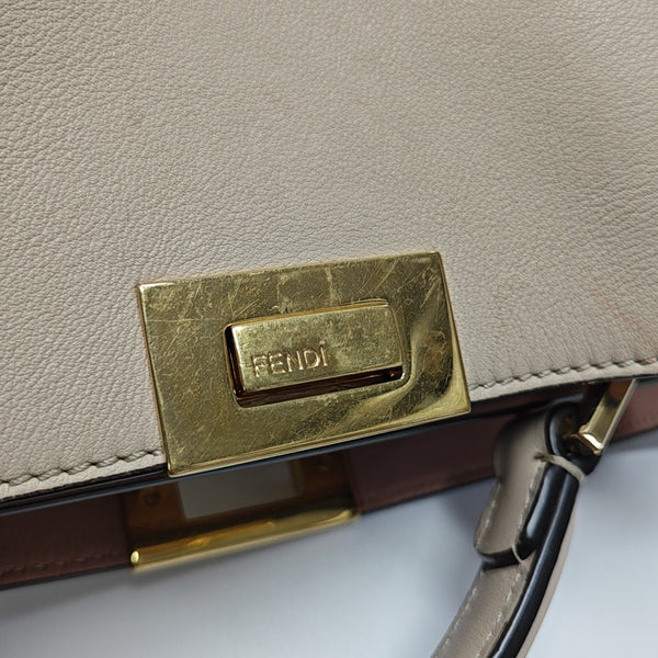 Peekaboo Essential Medium Calfskin Beige