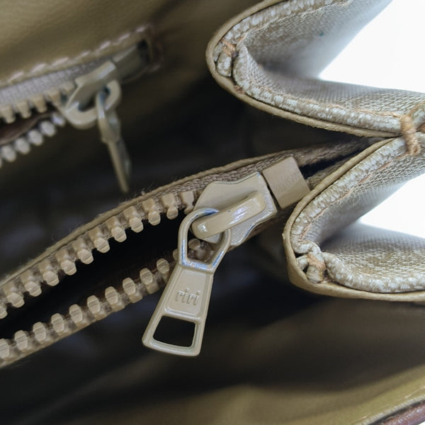 Coated Canvas Top Handle Bag Brown