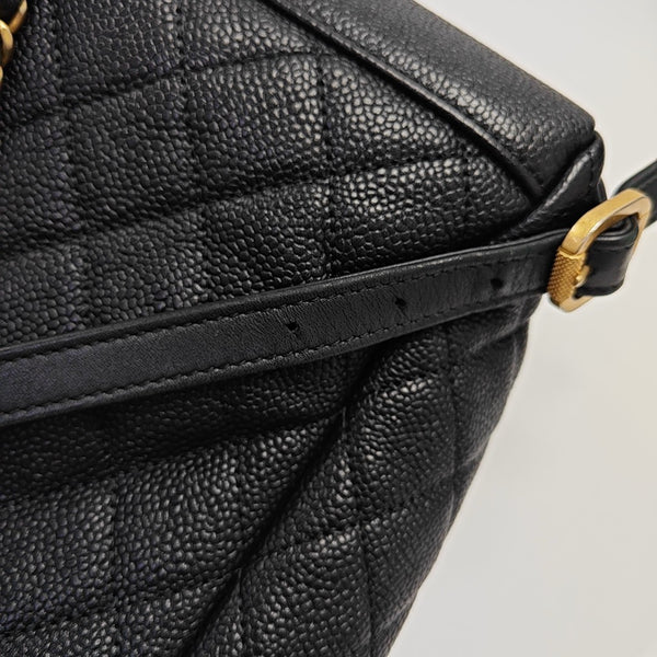 FILIGREE Small Quilted Grained Calfskin Black