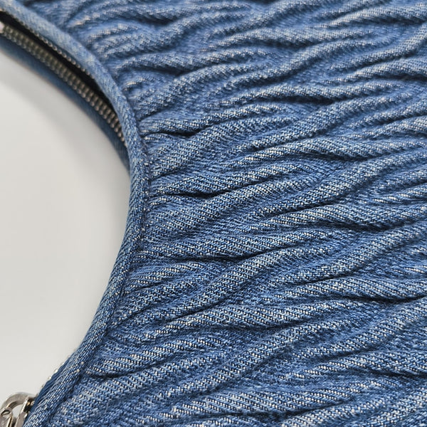 Quilted Denim Shoulder Bag Blue