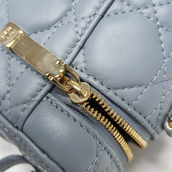 Vanity Lady Dior Mini Cannage Lambskin Blue