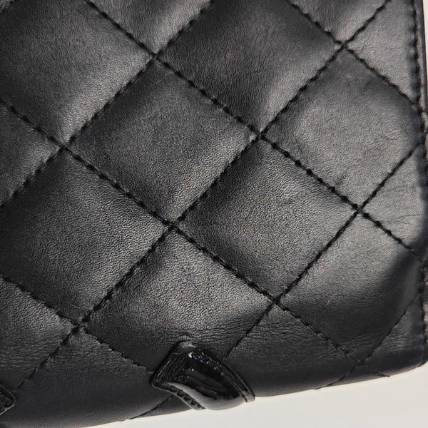 CAMBON Quilted Calfskin Black Wallet