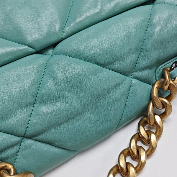 CHANEL 19 Large Quilted Lambskin Blue