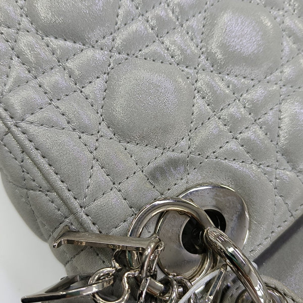Lady Dior Mini Cannage Lambskin Silver