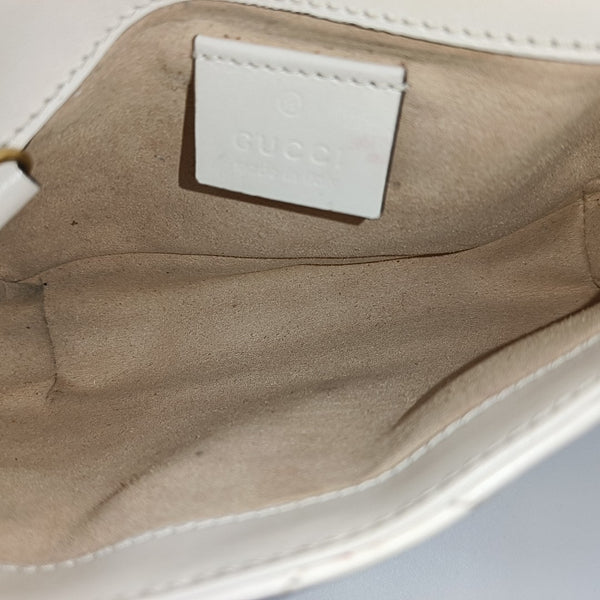 GG Marmont Mini Piel de Becerro Acolchada Blanca