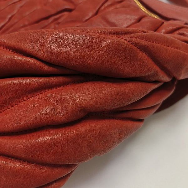 Miu Coffer Quilted Lambskin Red