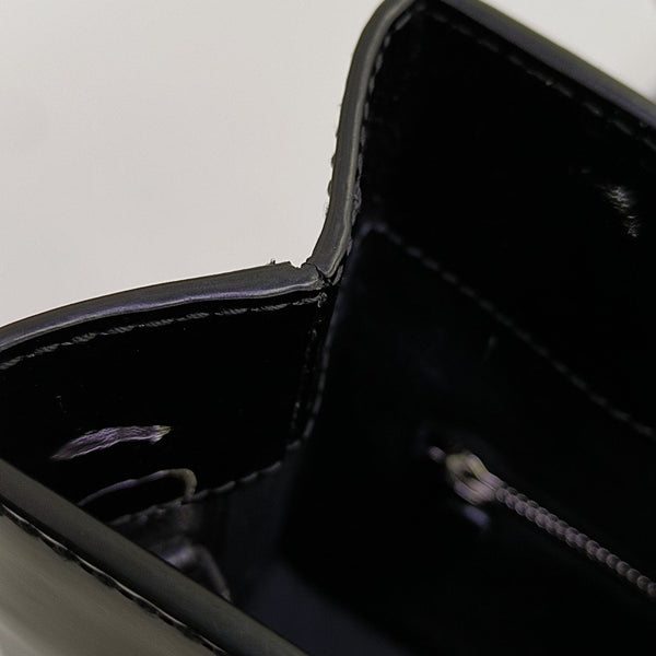 Shopping Bag Super Mini Patent Leather Black