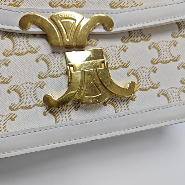 TRIOMPHE Small Coated Canvas White
