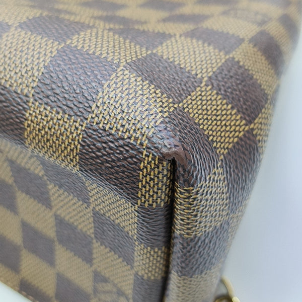 CLAPTON Damier Ebene Coated Canvas Brown