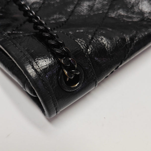 NIKI Mini Chevron Calfskin Black