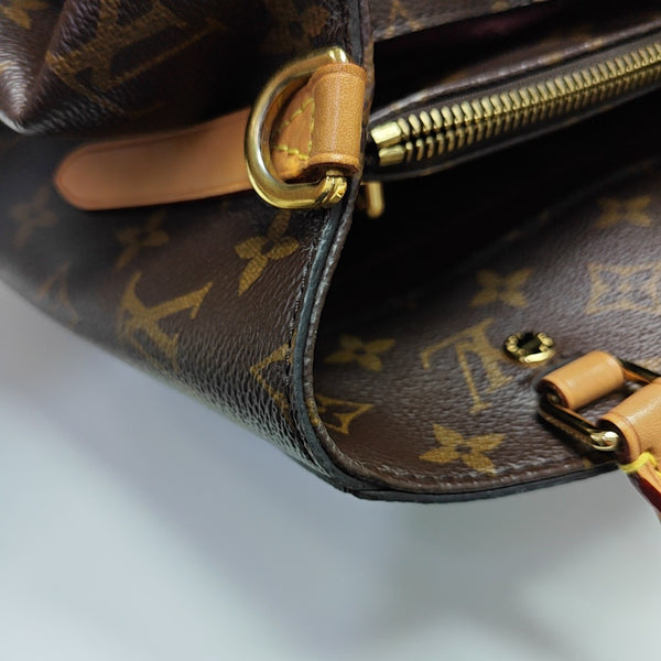 MONTAIGNE MM Monogram Coated Canvas Brown