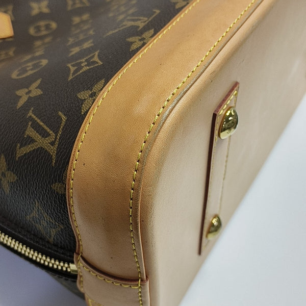 ALMA MM Monogram Coated Canvas Brown
