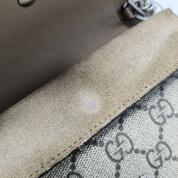 Dionysus Super Mini Monogram Coated Canvas Beige
