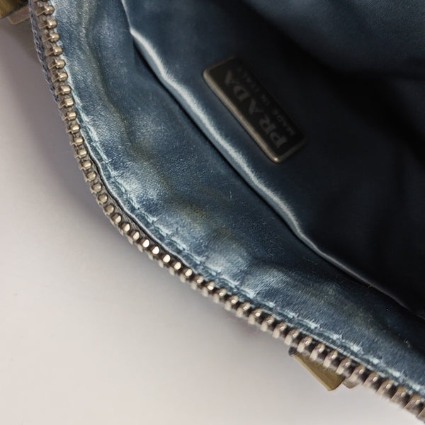 Fabric Top Handle Bag Blue
