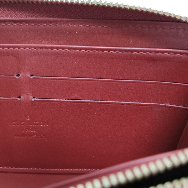 ZIPPY Monogram Patent Calfskin Red Wallet