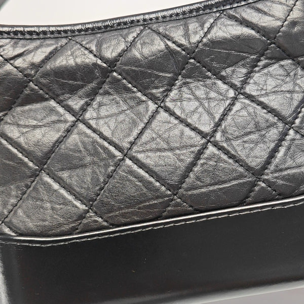 GABRIELLE Small Quilted Vintage Calf Black