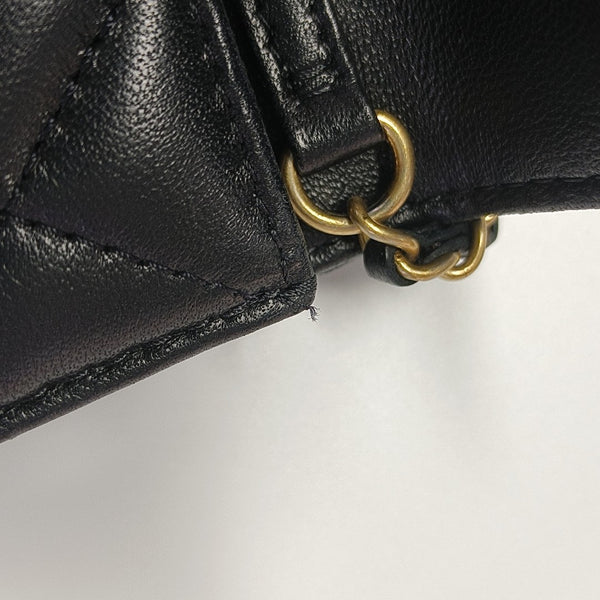 Quilted Lambskin Shoulder Bag Black