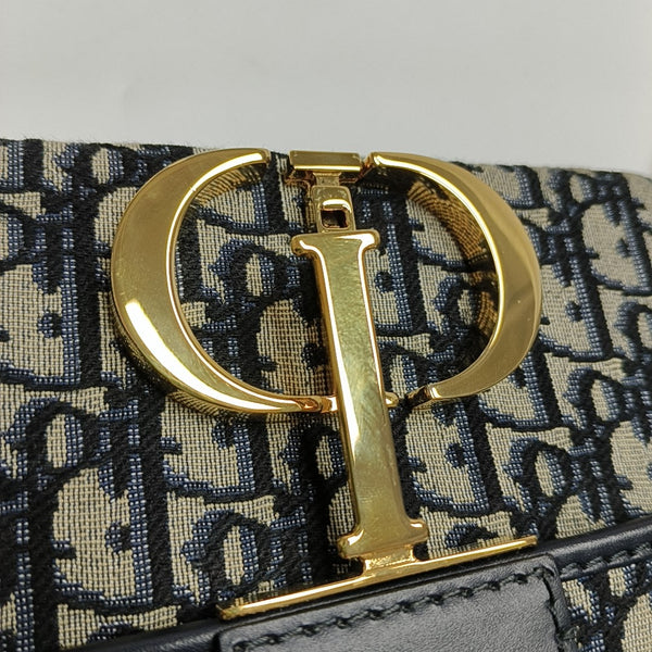 30 Montaigne Mini Oblique Canvas Blue