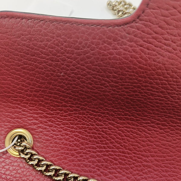 Interlocking G Small Calfskin Red
