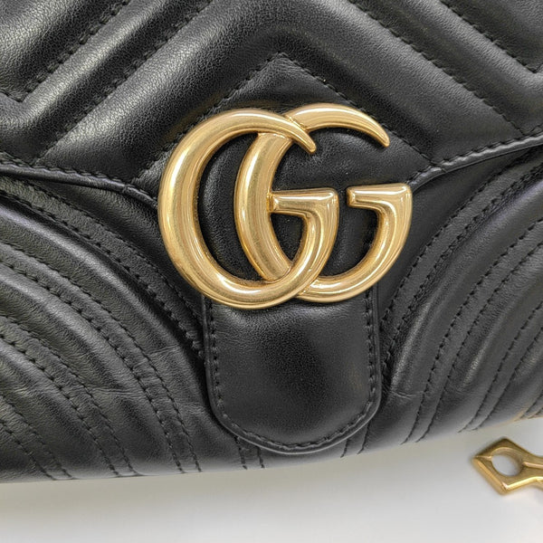 GG Marmont Medium Quilted Calfskin Black