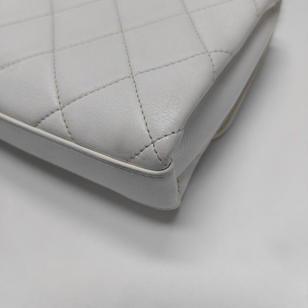 Quilted Lambskin Shoulder Bag Mini White