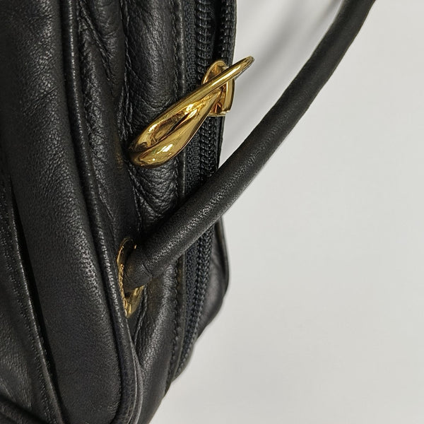 Calfskin Top Handle Bag Black