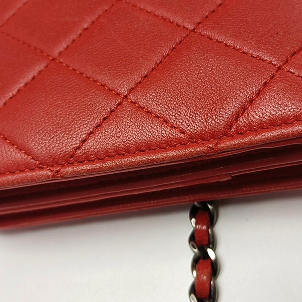 WOC Quilted Lambskin Red