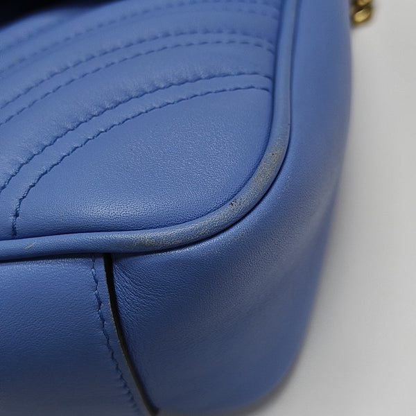 GG Marmont Medium Quilted Calfskin Blue